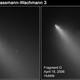 Hubble images showing the fragmented comet in 2006.